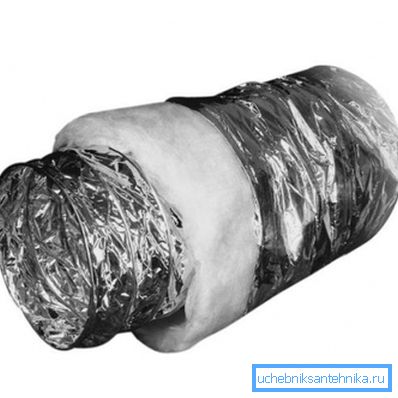 Lüftungswelle aus Aluminium von 200 mm mit Wärmedämmung Lüftungswelle aus Aluminium von 200 mm mit Wärmedämmung