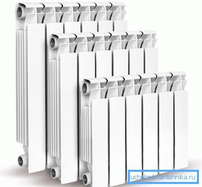 Sektionsheizkörper aus Aluminium. Sektionsheizkörper aus Aluminium.