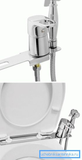 Bidetkonsole mit Mischer kann auf der Toilette installiert werden