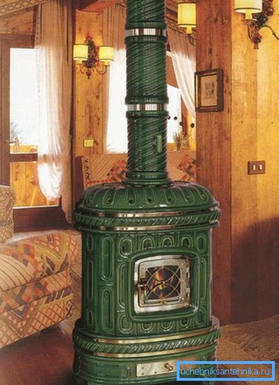 Potbelly Ofen mit einem Kamin Potbelly Ofen mit einem Kamin