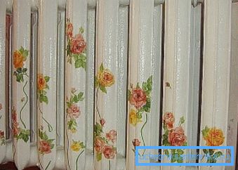Decoupage Heizkörper machen es selbst - geschweifte Rosen