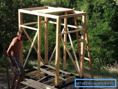 Holzrahmen für die Dusche Holzrahmen für die Dusche