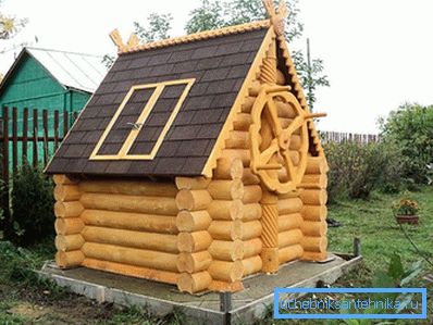 Holzblockhaus für den Brunnen - eine ausgezeichnete dekorative Lösung Holzblockhaus für den Brunnen - eine ausgezeichnete dekorative Lösung