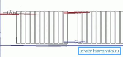 Diagonale Verbindung von zwei Heizkörpern an eine Steigleitung Diagonale Verbindung von zwei Heizkörpern an eine Steigleitung