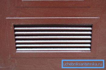 Tür mit Lüftungsgitter. Tür mit Lüftungsgitter.