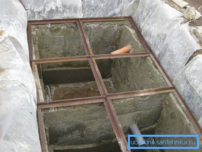 Zwei-Kammer-Klärgrube unter dem Badezimmer Zwei-Kammer-Klärgrube unter dem Badezimmer