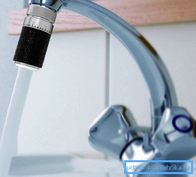 Filterdüse am Mischer Filterdüse am Mischer