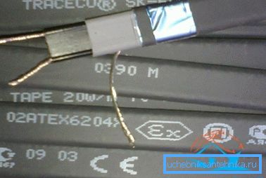Foto selbstregelndes Kabel. Foto selbstregelndes Kabel.