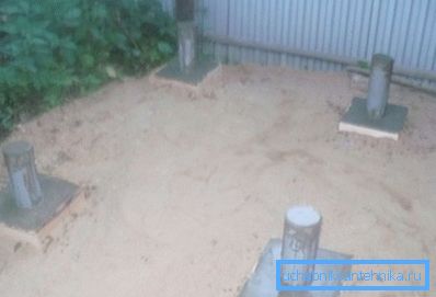 Das Fundament unter der Dusche ist fertig Das Fundament unter der Dusche ist fertig
