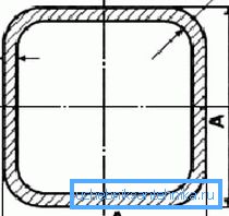 Geometrische Parameter des Vierkantrohrs Geometrische Parameter des Vierkantrohrs