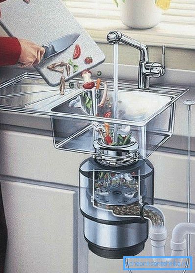 Ein Schredder für die Küchenspüle beseitigt Speisereste