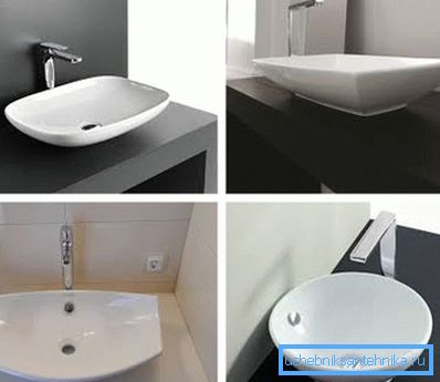 Keramikwaschbecken auf der Arbeitsplatte im Badezimmer Keramikwaschbecken auf der Arbeitsplatte im Badezimmer