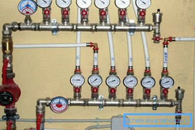 Kollektorknoten der Radialheizung Kollektorknoten der Radialheizung