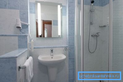 Kompakte Lösung für ein kleines kombiniertes Badezimmer. Kompakte Lösung für ein kleines kombiniertes Badezimmer.