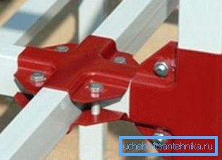 Befestigungselemente zum Verschrauben der Profilrohre. Befestigungselemente zum Verschrauben der Profilrohre.
