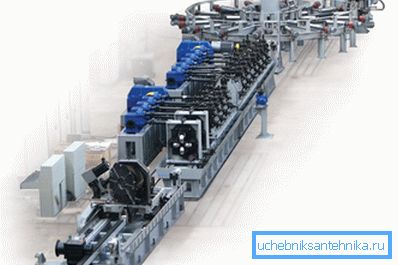 Linie zum Formen und Garen von Rohren. Linie zum Formen und Garen von Rohren.