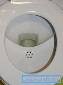 Amateurfoto der Toilette mit einer einzigartigen internen Anordnung Amateurfoto der Toilette mit einer einzigartigen internen Anordnung