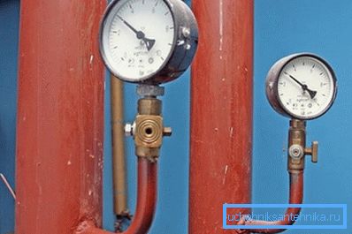 Manometer zur Überwachung des Systemdrucks. Manometer zur Überwachung des Systemdrucks.