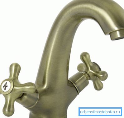Manzzaro Semper - Waschtischmischer - antike Bronze Manzzaro Semper - Waschtischmischer - antike Bronze