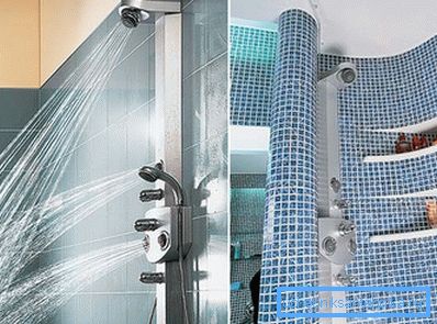 Auf dem Foto - Duschpaneele für Hydromassageverfahren.