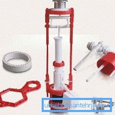 Auf dem Foto der Druckknopfmechanismus des Wasserabfalls. Auf dem Foto der Druckknopfmechanismus des Wasserabfalls.