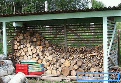 Im Foto - Baldachin zur Aufbewahrung von Brennholz Im Foto - Baldachin zur Aufbewahrung von Brennholz