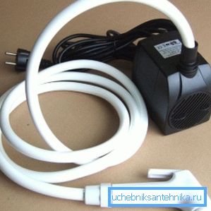 Auf dem Foto: Die einfachste Pumpe für die Datscha-Dusche hat kompakte Abmessungen und Mobilität. Auf dem Foto: Die einfachste Pumpe für die Datscha-Dusche hat kompakte Abmessungen und Mobilität.