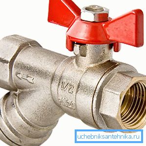 Abgebildeter Kugelhahn mit integriertem Filter Abgebildeter Kugelhahn mit integriertem Filter