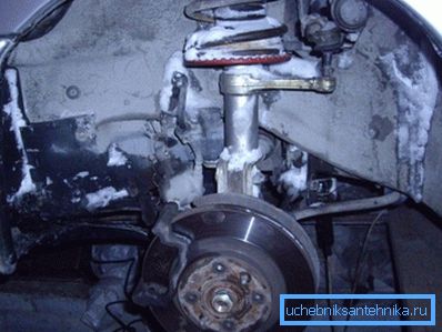 Auf dem Foto - in der kalten Garage - beginnt die Feuchtigkeit allmählich die Körperteile zu beschädigen. Auf dem Foto - in der kalten Garage - beginnt die Feuchtigkeit allmählich die Körperteile zu beschädigen.