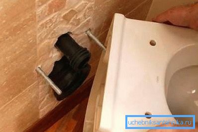 Wand-Sanitärgeräte werden an speziellen Ankerbolzen montiert Wand-Sanitärgeräte werden an speziellen Ankerbolzen montiert