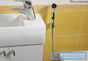 Wandmontierter Bidetmischer mit hygienischer Dusche stört den Innenraum nicht