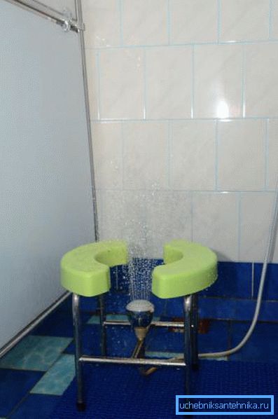 Die Behandlung mit einem Wasserstrahl wirkt sich günstig auf die Beckenorgane aus. Die Behandlung mit einem Wasserstrahl wirkt sich günstig auf die Beckenorgane aus.