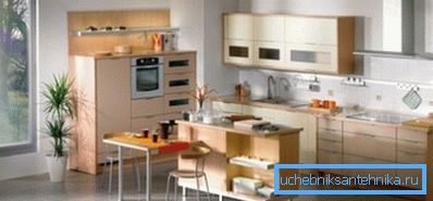 Das Design der Lüftungsbox in der Küche fügt sich perfekt in den Innenraum ein Das Design der Lüftungsbox in der Küche fügt sich perfekt in den Innenraum ein