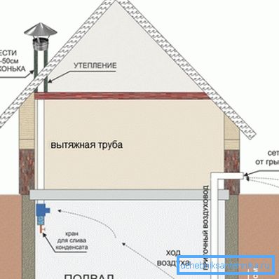 Passive Belüftung des Kellers in einem Privathaus Passive Belüftung des Kellers in einem Privathaus