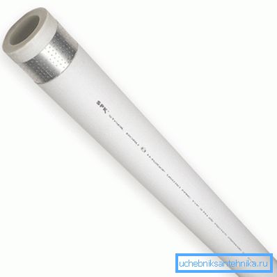 Polypropylenrohr mit Aluminiumfolienverstärkung. Polypropylenrohr mit Aluminiumfolienverstärkung.