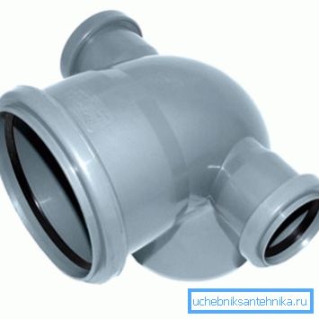Ein Beispiel eines Adapters mit einem Rohrauslass für 50 mm. Ein Beispiel eines Adapters mit einem Rohrauslass für 50 mm.