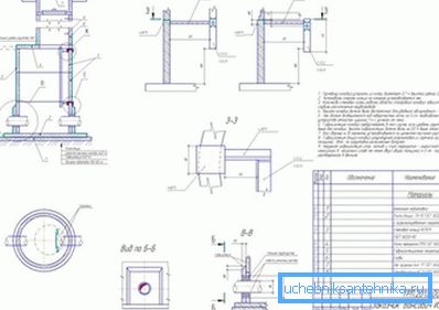 Konstruktionszeichnung Stahlbetonbrunnen. Konstruktionszeichnung Stahlbetonbrunnen.
