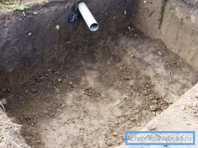 Die einfachste Ablaufgrube mit aufgewickeltem Rohr Die einfachste Ablaufgrube mit aufgewickeltem Rohr