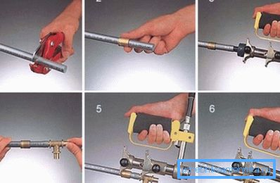 Das Zusammenfügen von Rohren mithilfe von Crimpfittings. Das Zusammenfügen von Rohren mithilfe von Crimpfittings.