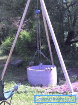 Der Prozess der Installation eines Betonrings. Der Prozess der Installation eines Betonrings.