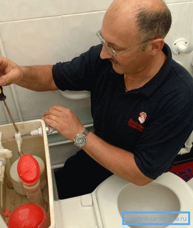 Einstellen des Abflusses von Wasser in der Toilette durch Einstellen der Position des Hebels Einstellen des Abflusses von Wasser in der Toilette durch Einstellen der Position des Hebels