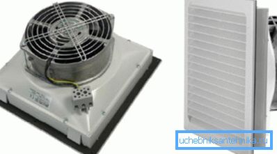 Gitter mit Filterelement und Lüfter Gitter mit Filterelement und Lüfter