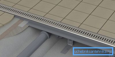 Schlitzdusche ist in den Schlitzboden eingebaut Schlitzdusche ist in den Schlitzboden eingebaut