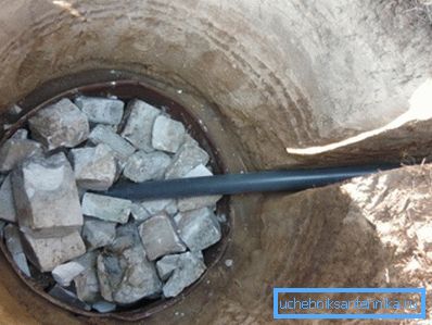 Drainageschicht in der Spüle Drainageschicht in der Spüle