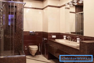 Moderne Raumaufteilung mit Dusche und Waschbecken Moderne Raumaufteilung mit Dusche und Waschbecken