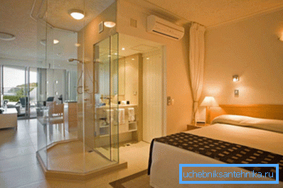 Schlafzimmer mit verglaster Dusche Schlafzimmer mit verglaster Dusche
