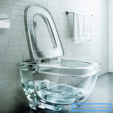 Glas sieht ungewöhnlich aus, aber für die Toilette ist nicht die beste Wahl. Glas sieht ungewöhnlich aus, aber für die Toilette ist nicht die beste Wahl.