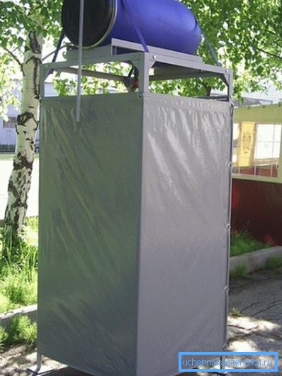 Wanddusche aus Wachstuch. Wanddusche aus Wachstuch.