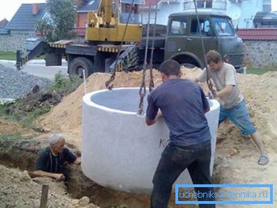 Bau von Betonfertigteilbrunnen. Bau von Betonfertigteilbrunnen.