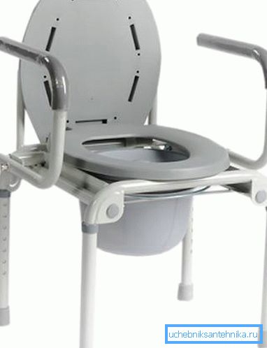 Stuhltoilette für Behinderte mit abnehmbaren Armlehnen Stuhltoilette für Behinderte mit abnehmbaren Armlehnen